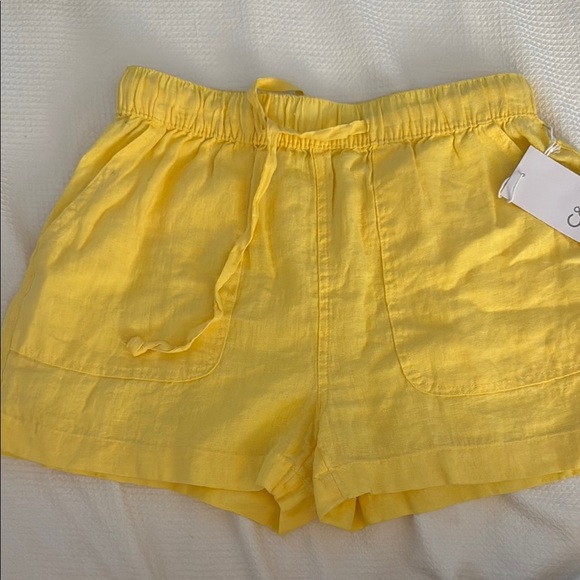 C&C California Pants - C&C California Yellow linen Women's Shorts